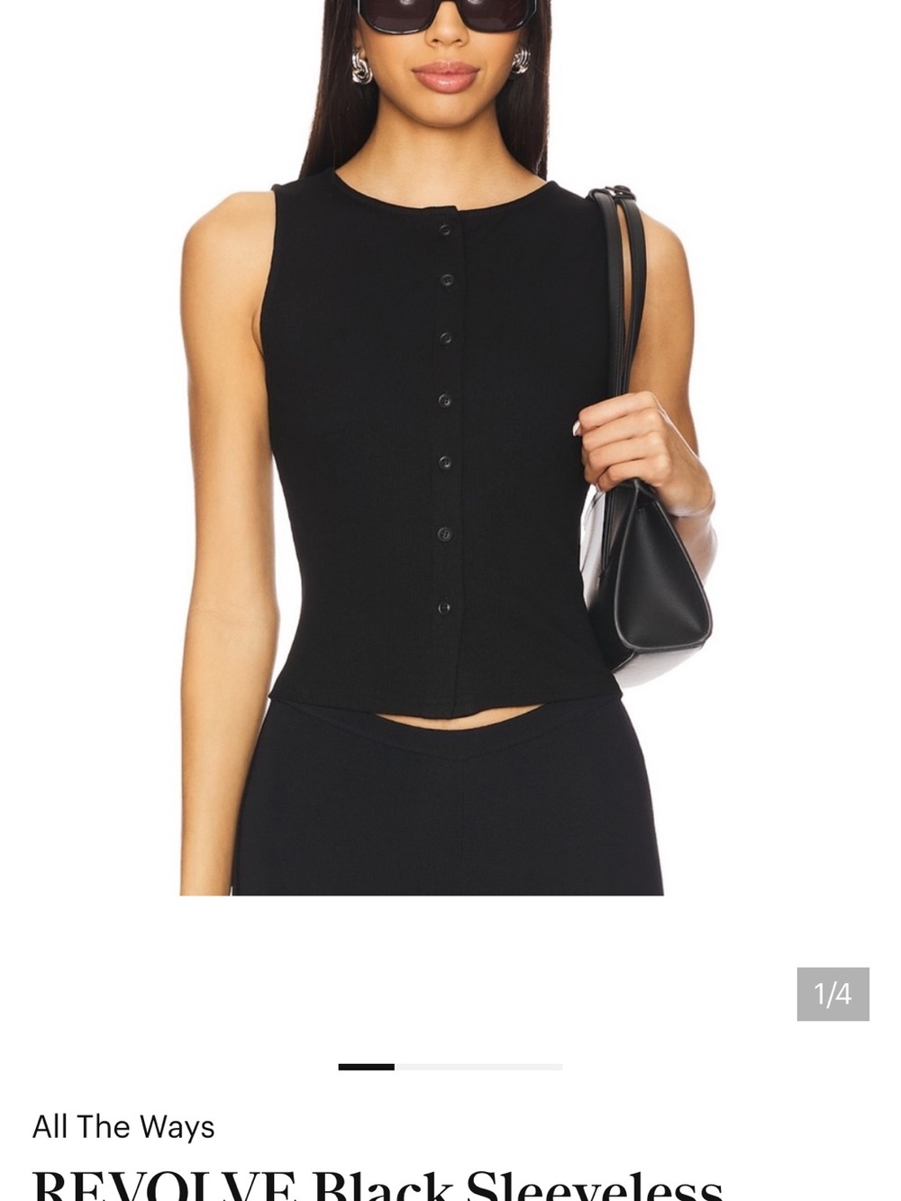 REVOLVE All The Ways black sleeveless button down